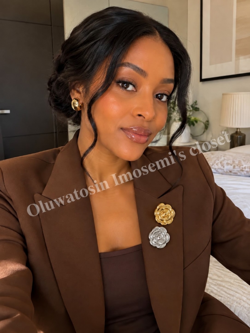 Gold and Silver Floral Brooch Set - Elegant Two-Tone Flower Pins